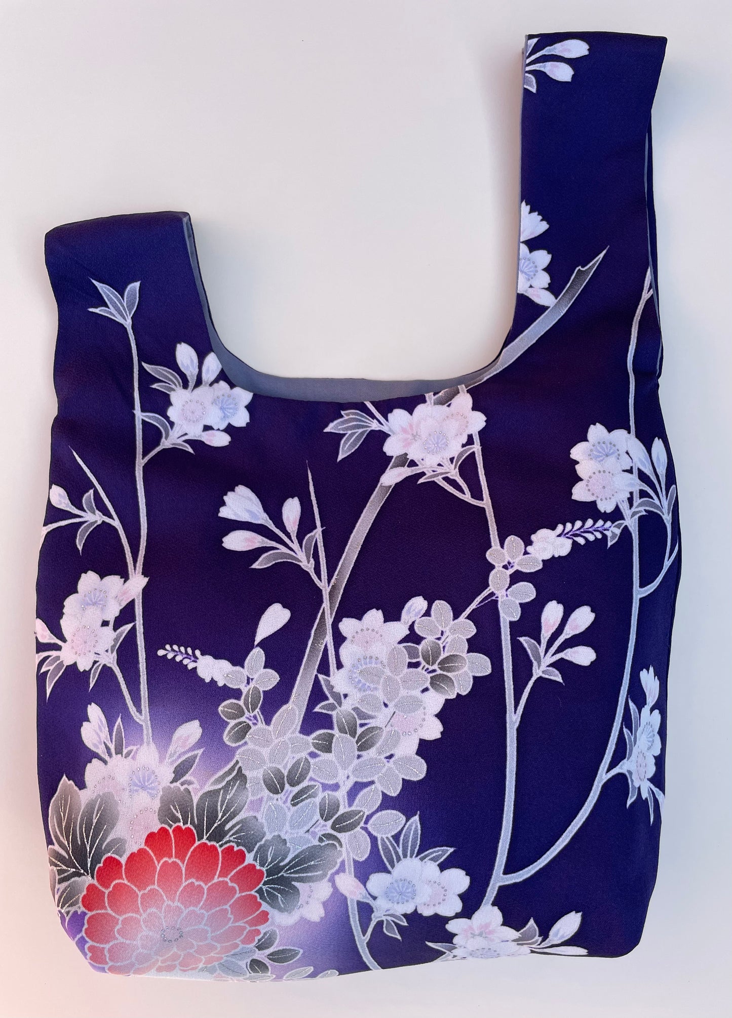 Knot Silk bag - Flower / Purple Sakura